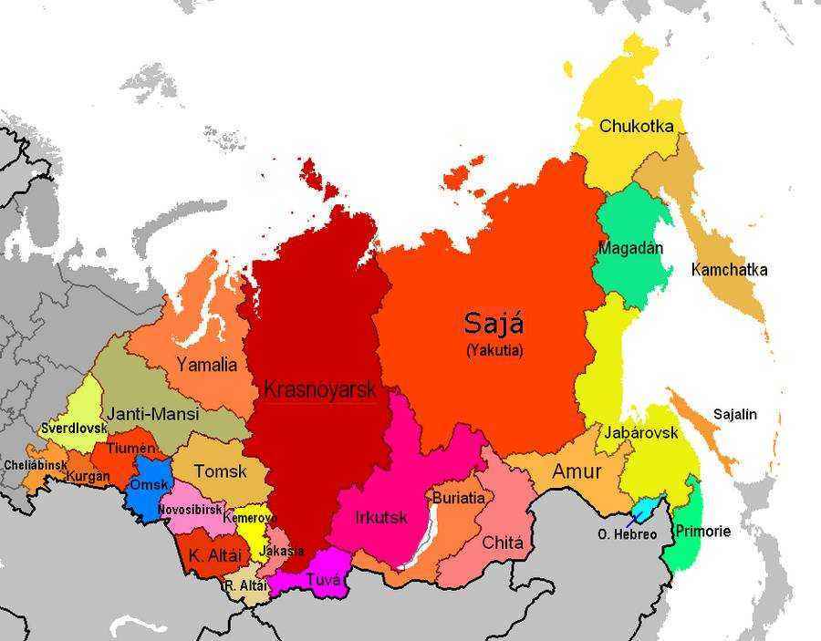 Где расположена Сибирь на карте России?
