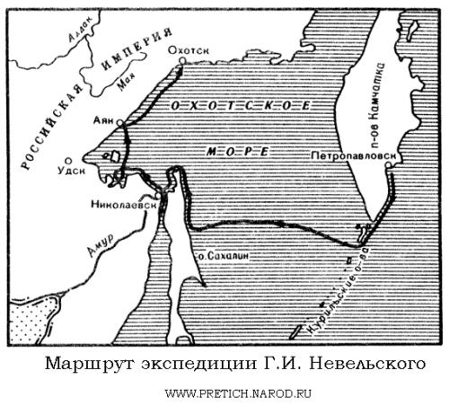 Невельской Геннадий Иванович — биография, открытия и карта с маршрутом экспедиции